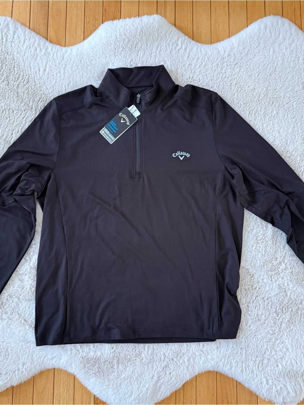 Callaway Black Long-Sleeve Quarter Zip Pullover